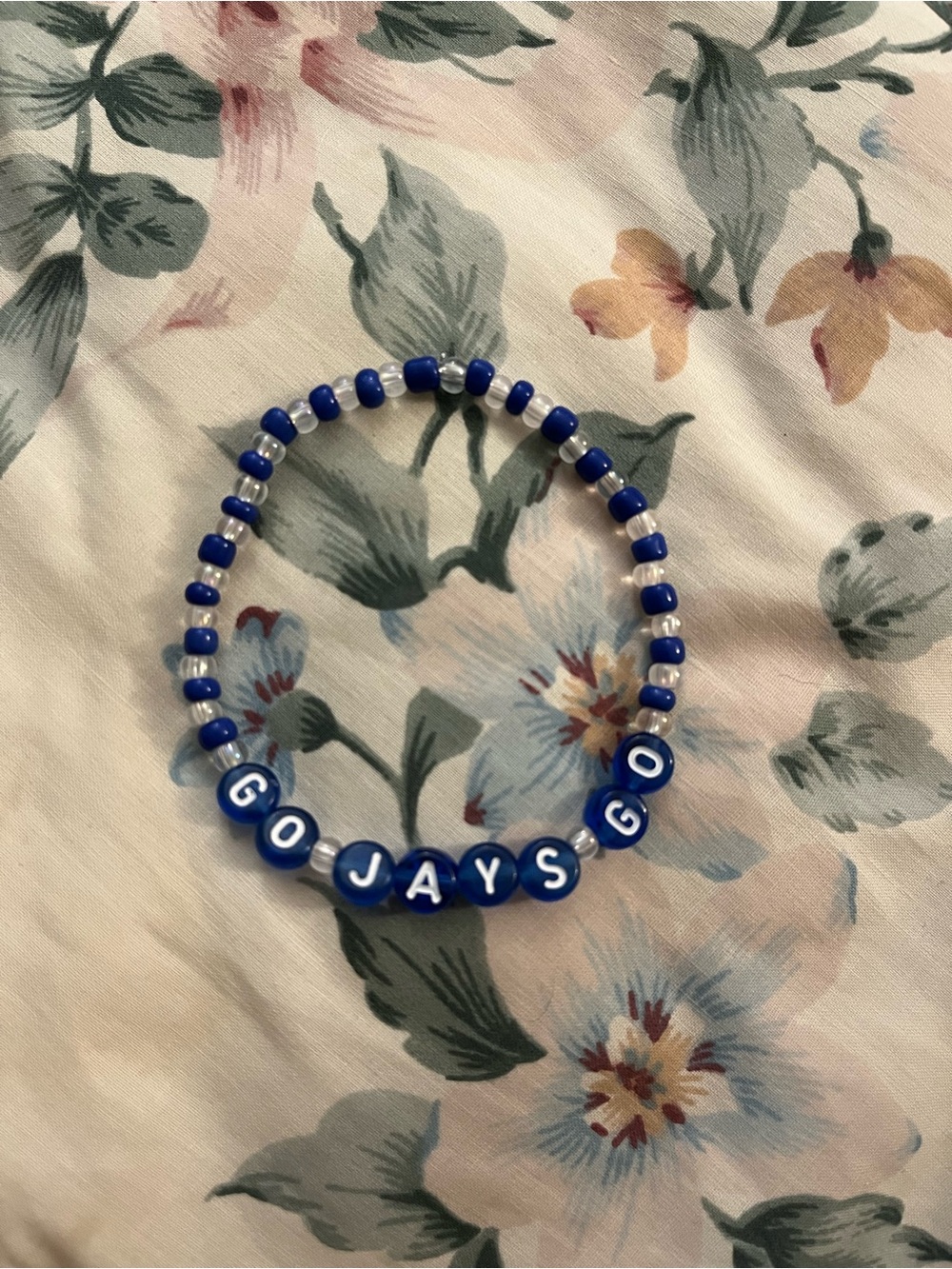 Toronto Blue Jays Inspired Beaded Bracelet - Go Jays Go - Blue